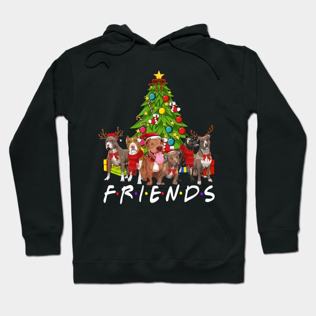 Christmas Tree Pitbulls Hoodie by TeeWind